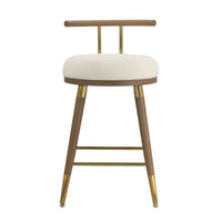 Heather Cream Velvet Counter Stool