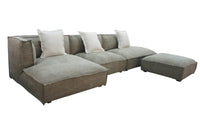 Shea Modern Beige Fabric Sectional Sofa + Ottoman