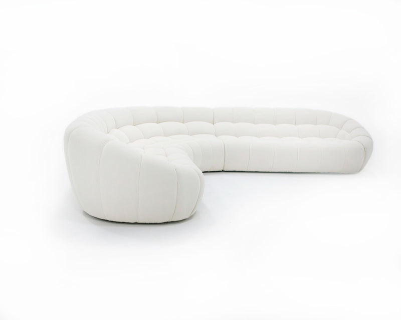 Nicoma Off-White Fabric Sectional Sofa