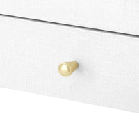 Seneca 1-Drawer Side Table - Cream / Brass