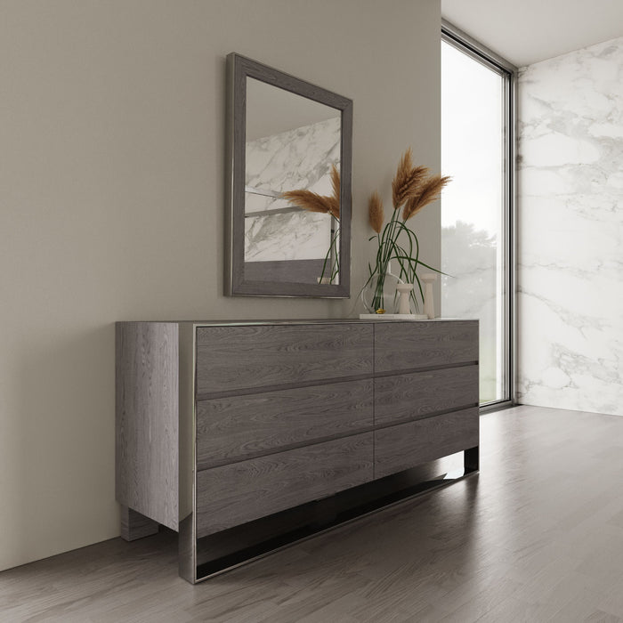 Lorcan Modern Grey Elm Veneer Dresser
