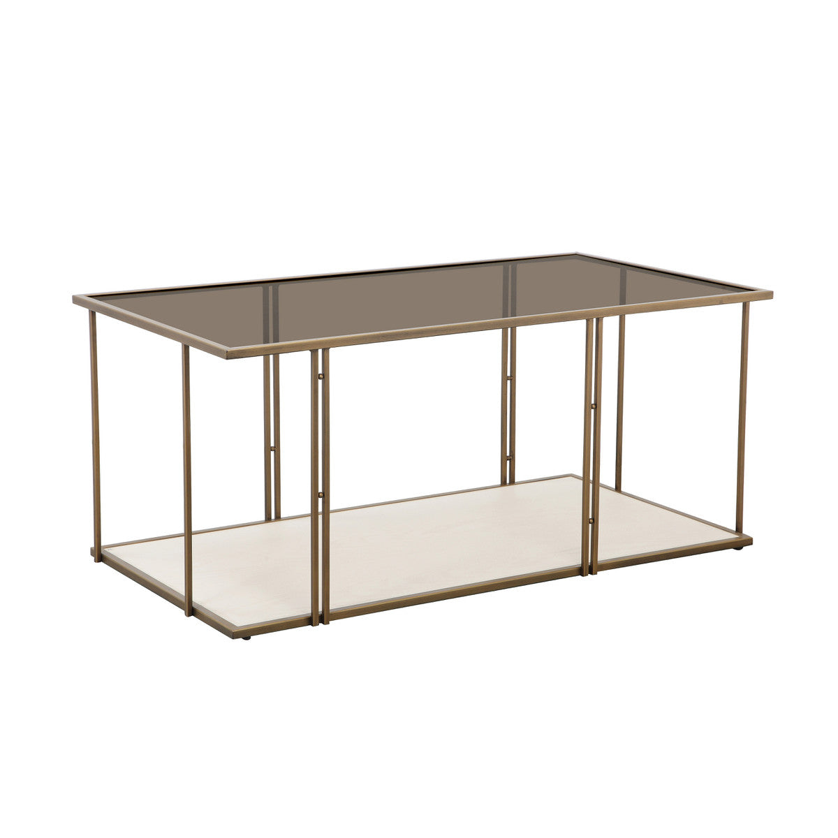 Eliva Cream Ash Glass Coffee Table Luxury Living Collection