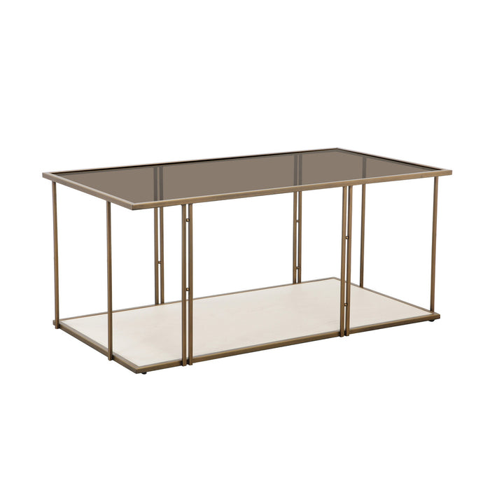 Eliva Cream Ash & Glass Coffee Table - Luxury Living Collection