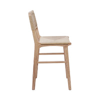 Charlotte Cerused Oak & Woven Counter Stool