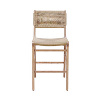 Charlotte Cerused Oak & Woven Counter Stool