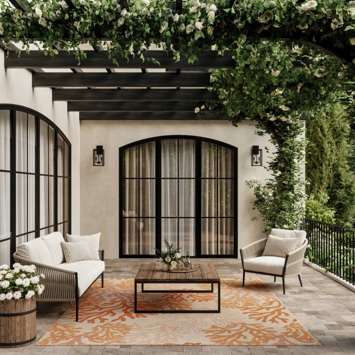 Annaleisa Indoor/Outdoor Coral Area Rug - Elegance Collection