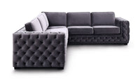 Decker Modern Grey Velvet Sectional Sofa