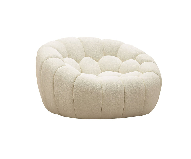 Nicoma Modern Curved Off-White Fabric Sofa Set