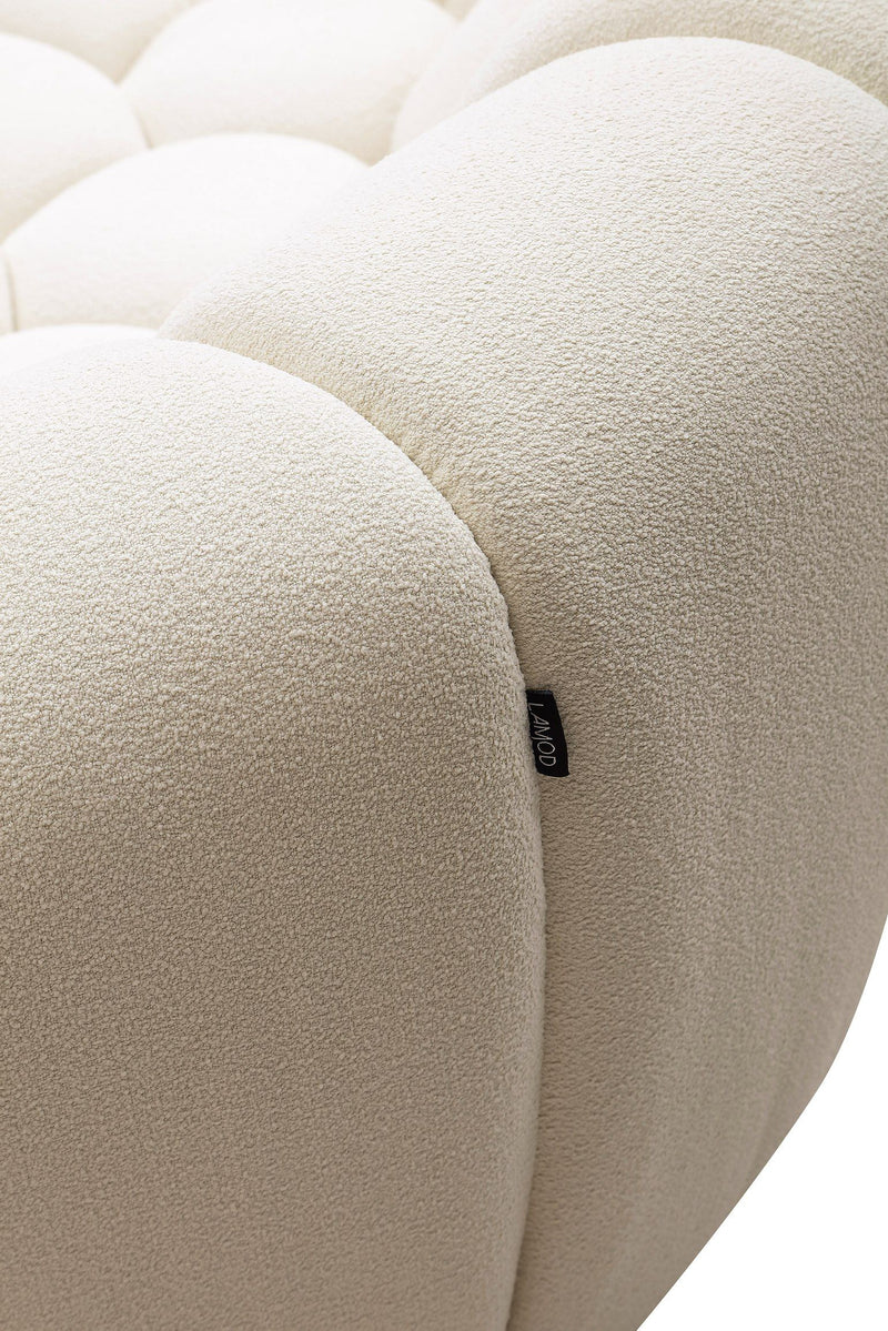 Nicoma Modern Curved Off-White Fabric Sofa Set