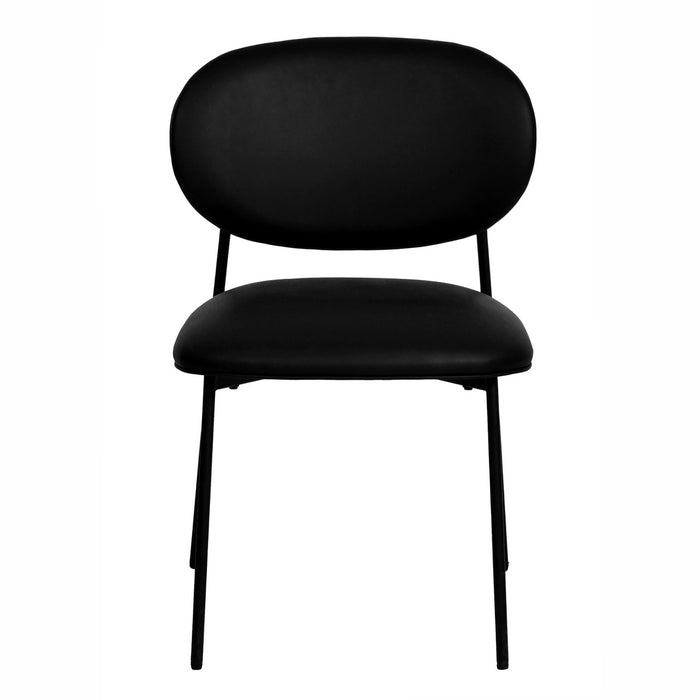 Kaycee Black Vegan Leather Stackable Dining Chair (Set of 2)