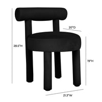 Cameila Black Velvet Dining Chair - Luxury Living Collection