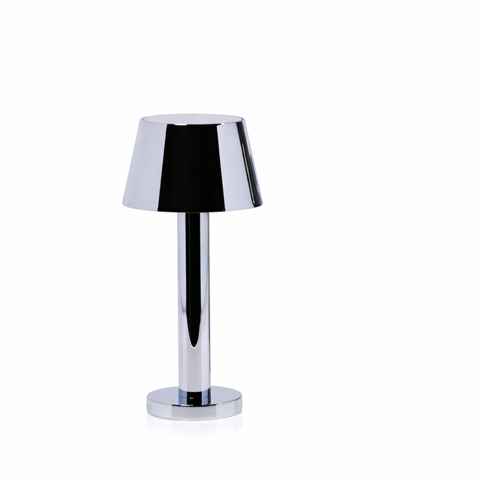 Rina 9.5” Polished Chrome Rechargeable Table Light