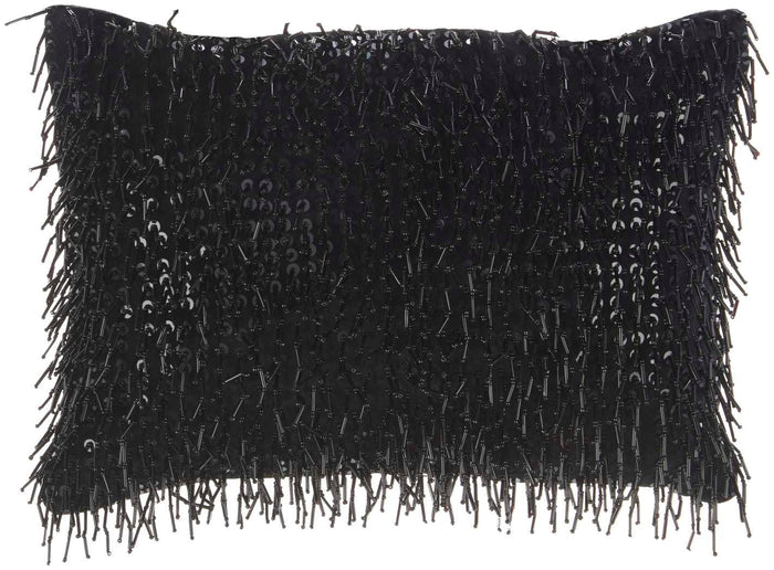 Demetria 10" x 14" Black Throw Pillow - Elegance Collection
