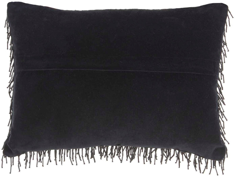 Demetria 10" x 14" Black Throw Pillow - Elegance Collection