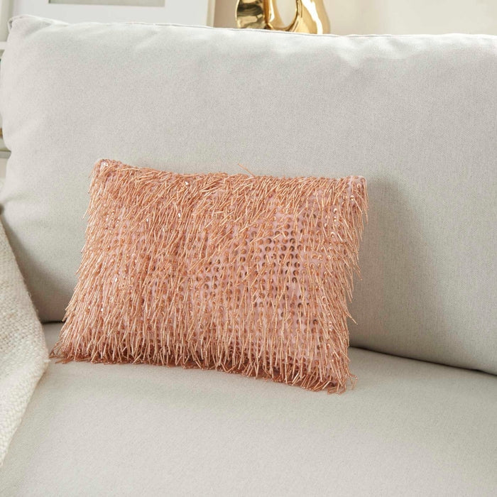 Demetria 10" x 14" Blush Throw Pillow - Elegance Collection