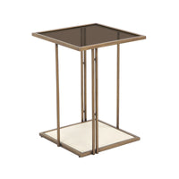 Eliva Cream Ash & Glass Side Table - Luxury Living Collection