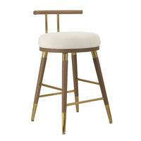 Heather Cream Velvet Barstool