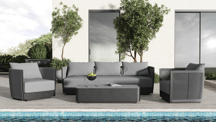 Nori Black and Grey Outdoor Sofa Set