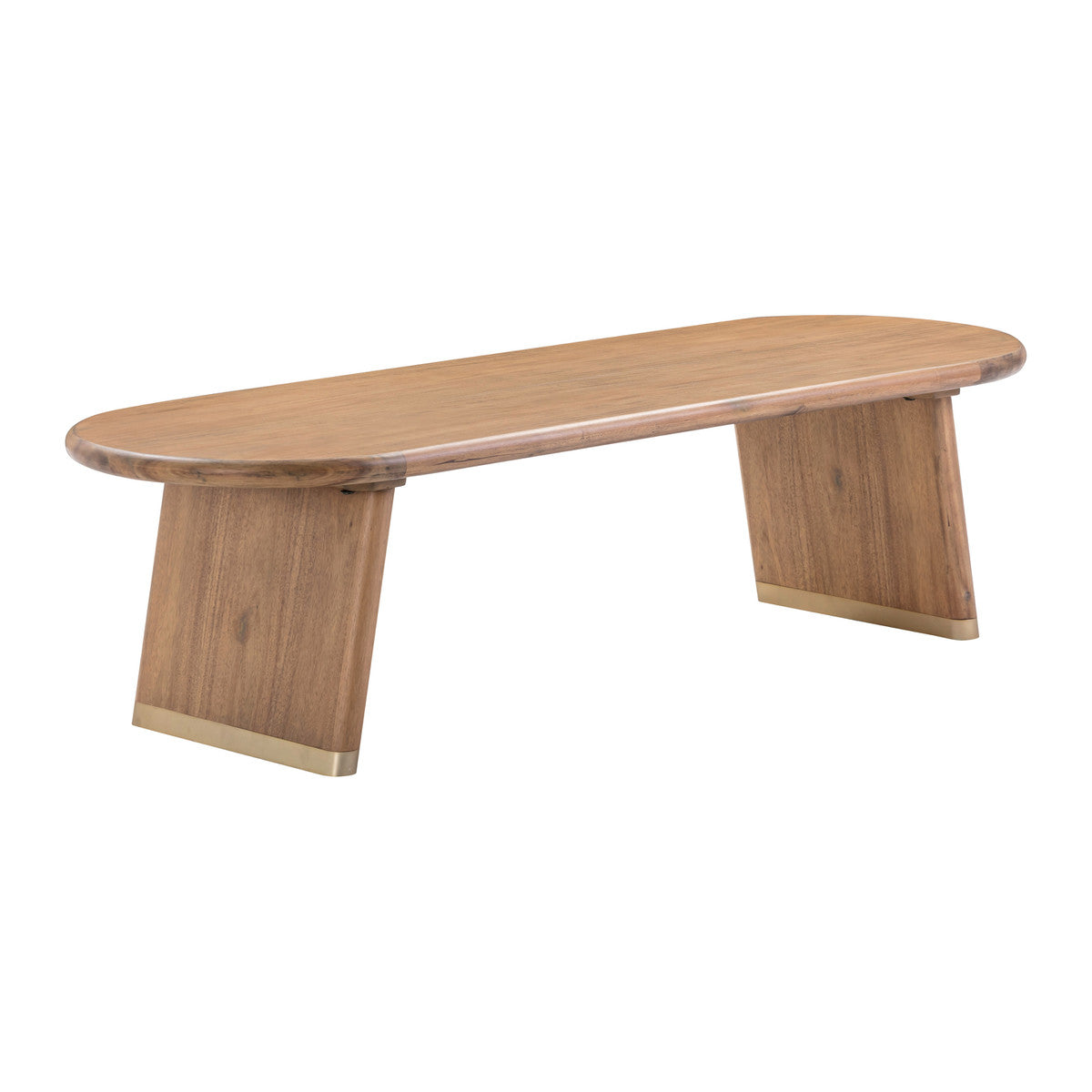 Kato Cognac Acacia Bench with Boucle Seat - Luxury Living Collection