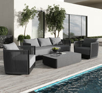 Nori Black and Grey Outdoor Sofa Set