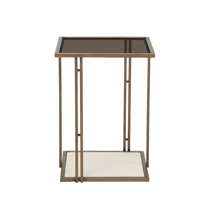 Eliva Cream Ash & Glass Side Table - Luxury Living Collection
