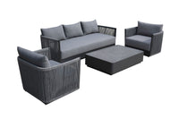 Nori Black and Grey Outdoor Sofa Set