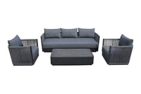 Nori Black and Grey Outdoor Sofa Set