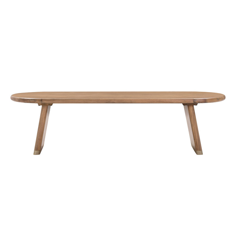 Kato Cognac Acacia Bench with Boucle Seat - Luxury Living Collection