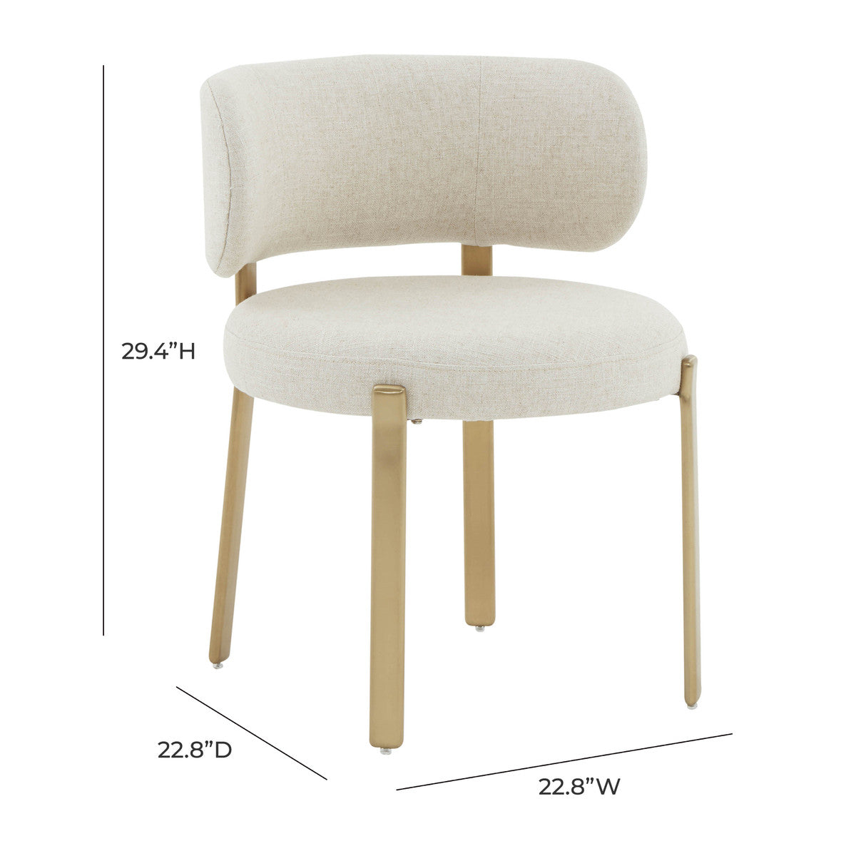 Havana Cream Linen Dining Chair - Luxury Living Collection