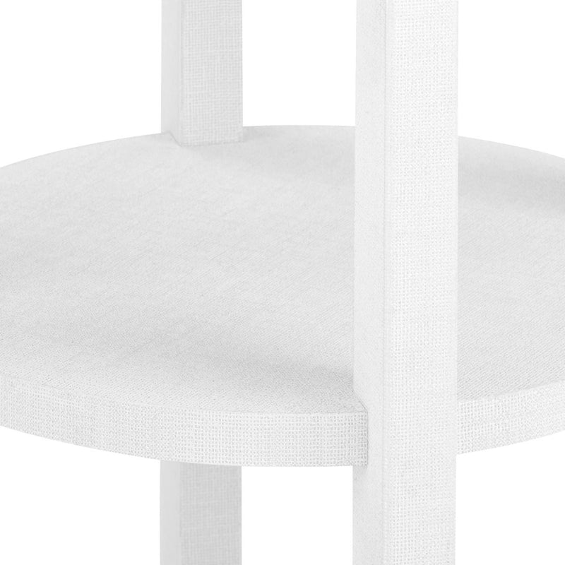 Seneca 1-Drawer Round Side Table - Cream / Nickel