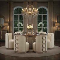 Rhumba Neutral Fabric & Burnished Silver Swivel Accent/Dining Chair