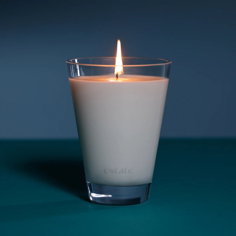 Estate Candle - 10.5 oz Clear/Aqua (Set of 4)