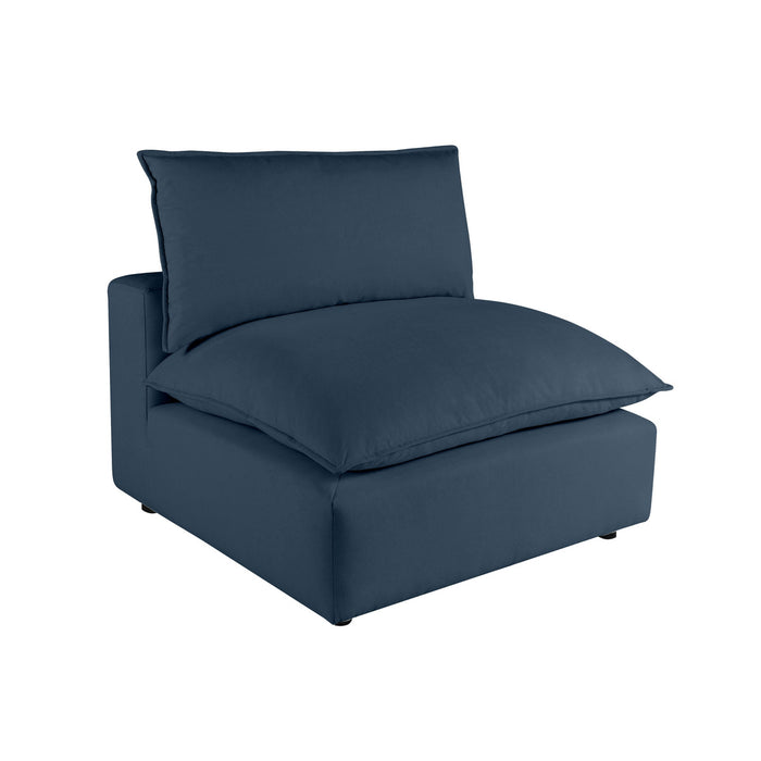 Carlie Navy Modular Armless Chair - Luxury Living Collection