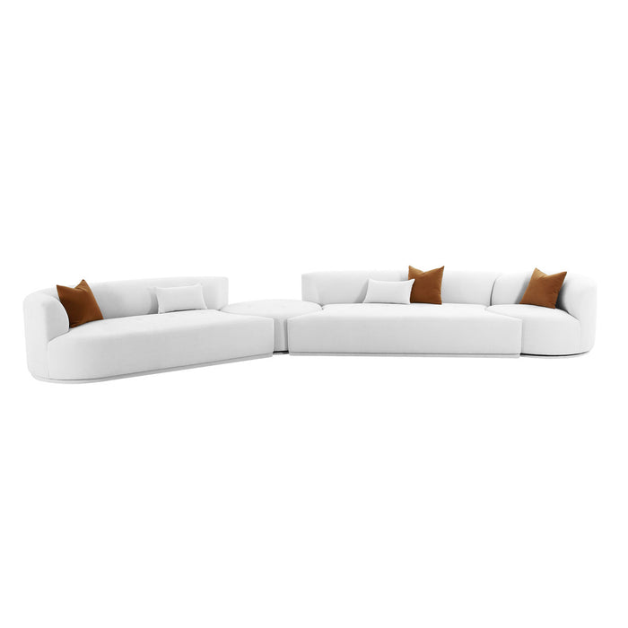 Pablo Grey Velvet 4-Piece Modular LAF Sectional - Luxury Living Collection