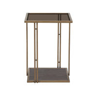 Eliva Brown Ash & Glass Side Table - Luxury Living Collection