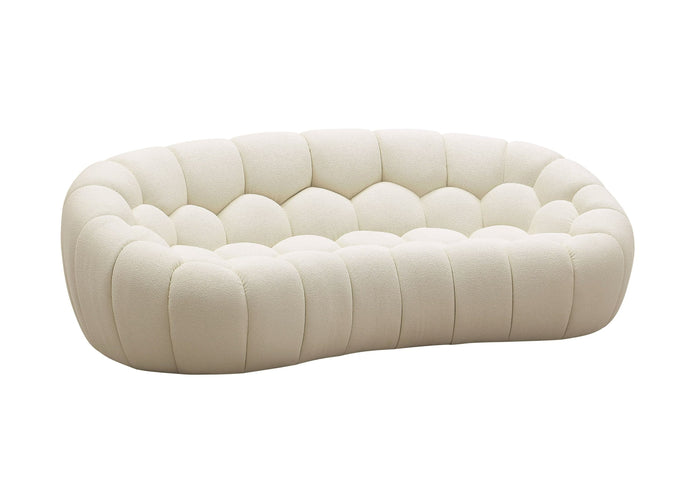 Nicoma Modern Curved Off-White Loveseat