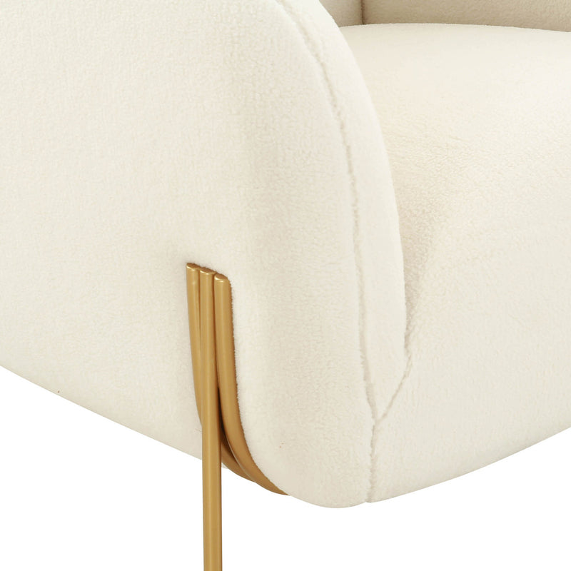 Katie Cream Shearling Accent Chair - Luxury Living Collection