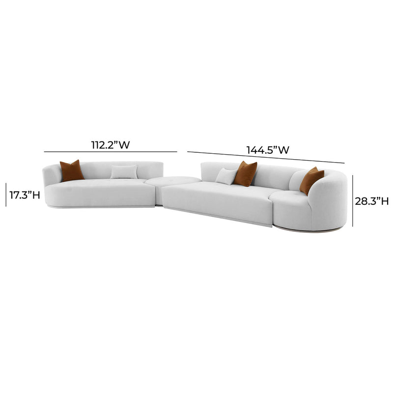 Pablo Grey Velvet 4-Piece Modular LAF Sectional - Luxury Living Collection