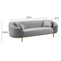 Michelle Light Grey Pleated Sofa - Luxury Living Collection