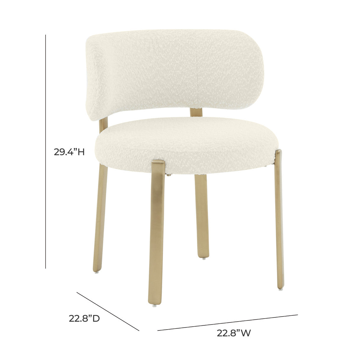 Havana Cream Boucle Dining Chair - Luxury Living Collection