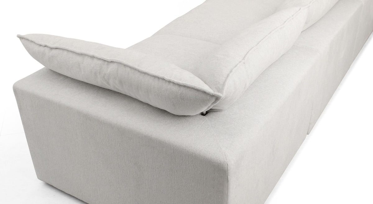 Prima Modern White U Shaped Feather Cloud Sectional Sofa