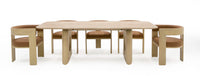 Etos Modern Faux Marble & Natural Ash Dining Table Dining Table