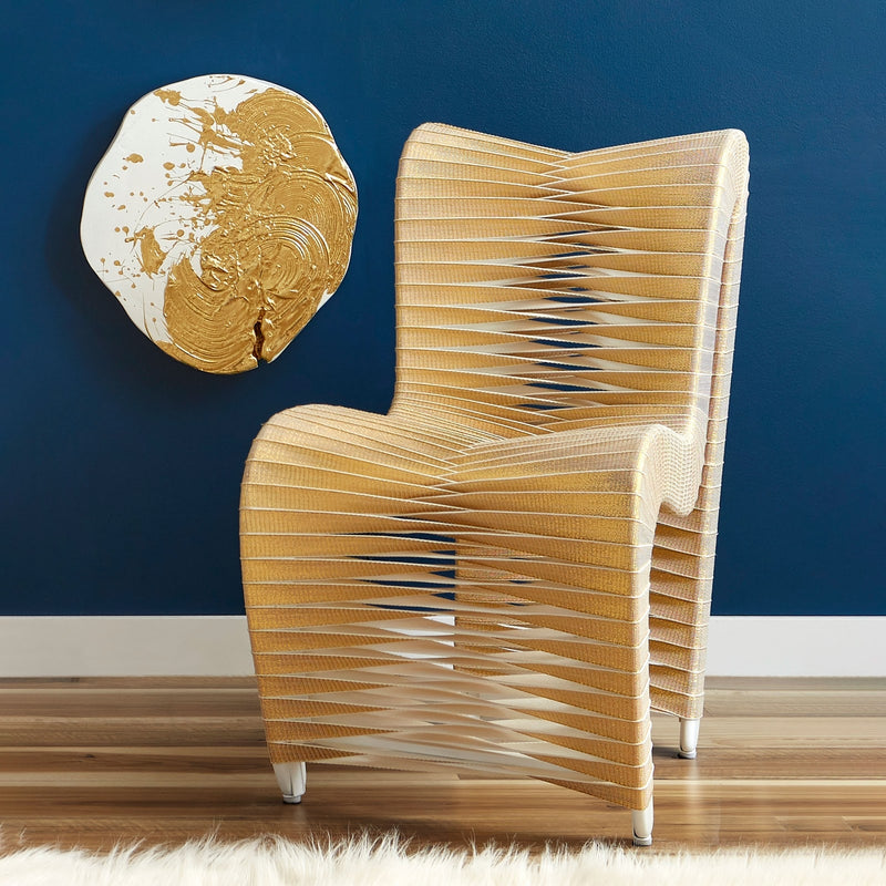 Straps Metallic Gold Chair