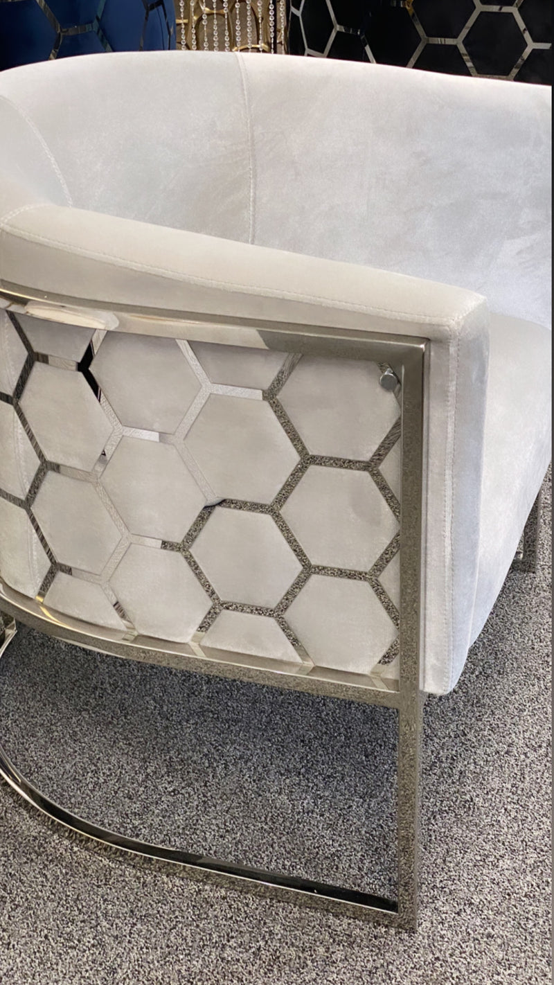 Cora Grey Velvet Accent Chair