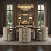 Rhumba Neutral Fabric & Burnished Silver Swivel Accent/Dining Chair