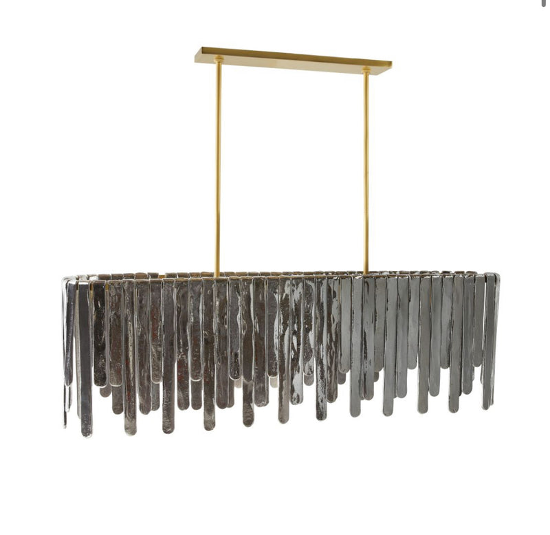 Leighton Gold & Grey Smoke Glass Chandelier