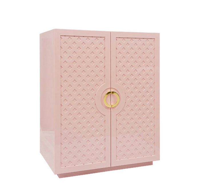 Ginny 40" Pink Lacquer Storage Cabinet