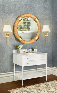 Esmeh 36.5" Grasscloth & Gold Bath Vanity