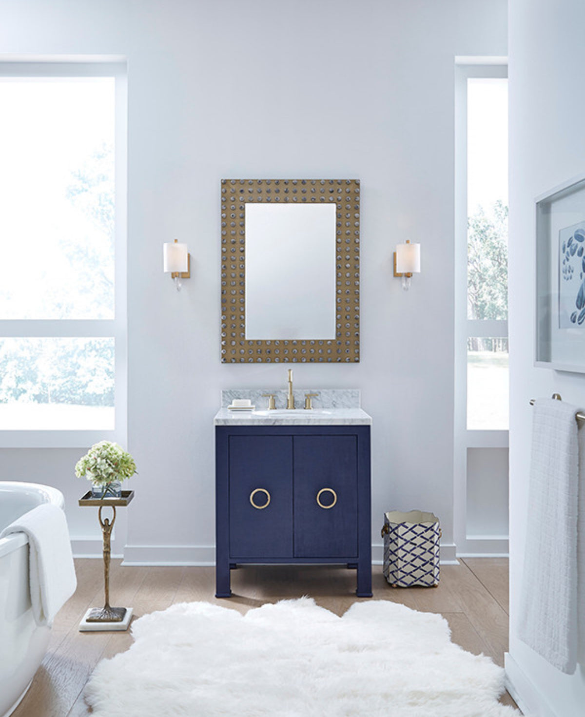 Constance 30.5" Navy Linen Bath Vanity