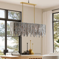 Leighton Gold & Grey Smoke Glass Chandelier